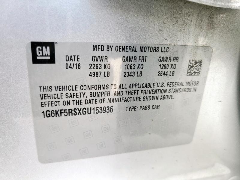 2016 CADILLAC CT6 PREMIU 1G6KF5RSXGU153936