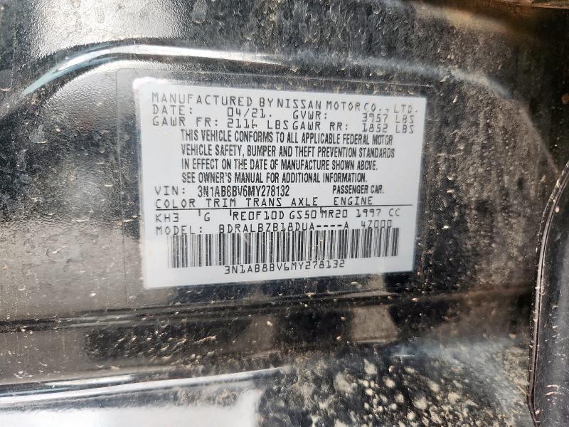 2021 NISSAN SENTRA S 3N1AB8BV6MY278132