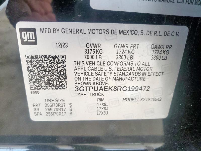 2024 GMC SIERRA K15 3GTPUAEK8RG199472