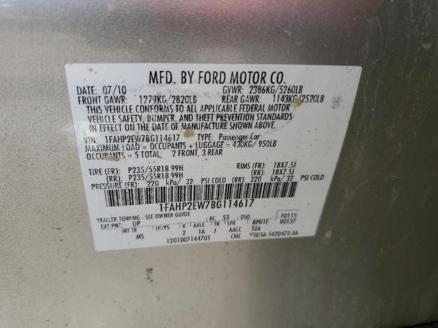 2011 FORD TAURUS SEL - 1FAHP2EW7BG114617