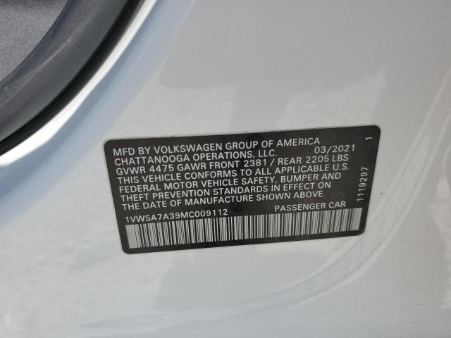 2021 VOLKSWAGEN PASSAT SE 1VWSA7A39MC009112