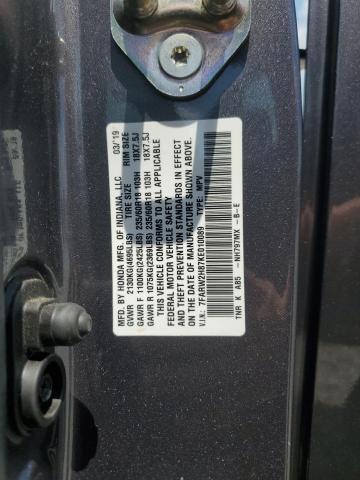 2019 HONDA CR-V EXL 7FARW2H87KE010089