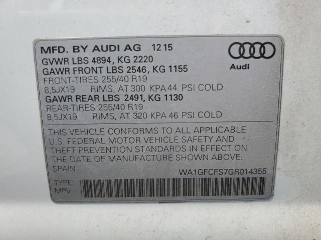 wa1gfcfs7gr014355 - 2016 Audi q3 prestige - #63200605