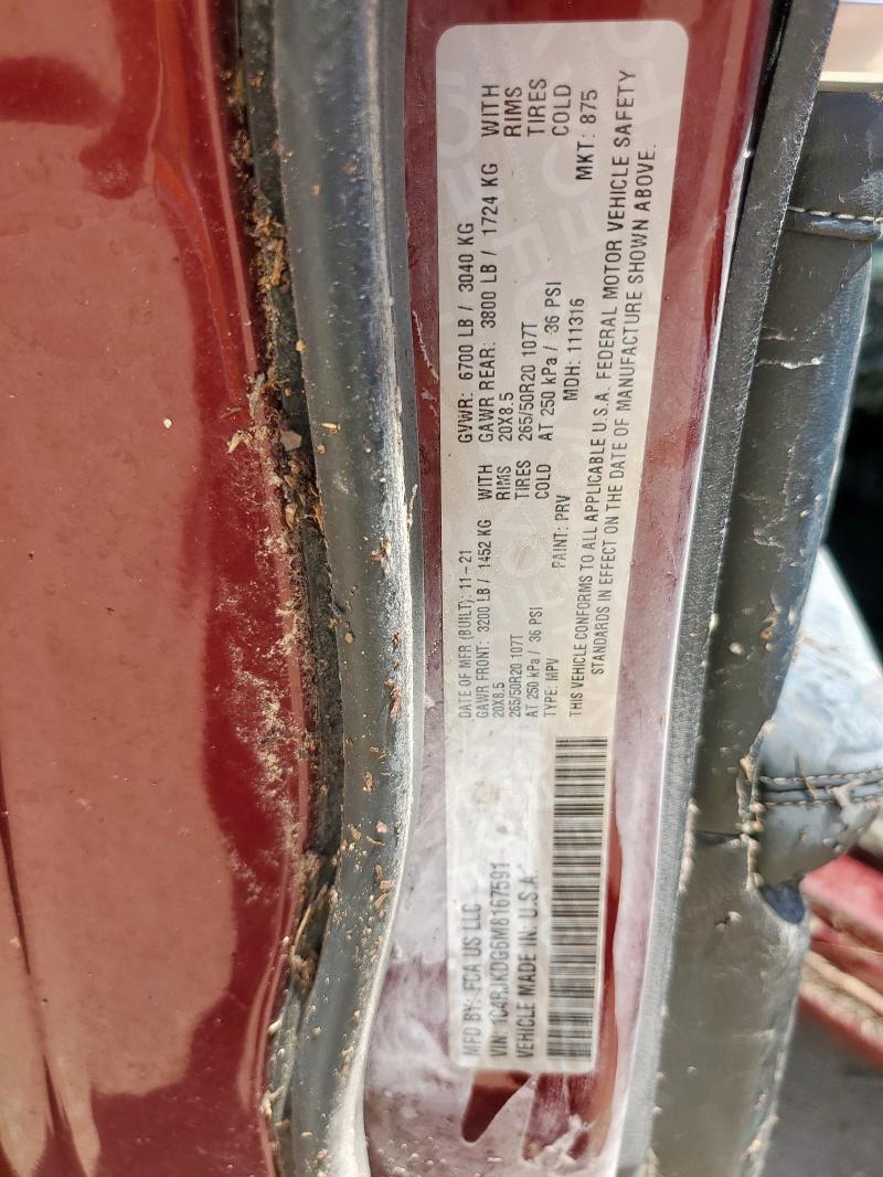 2021 JEEP GRAND CHER 1C4RJKDG6M8167591