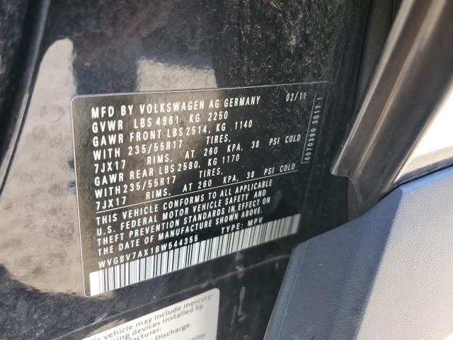 2011 VOLKSWAGEN TIGUAN S - WVGBV7AX1BW544355