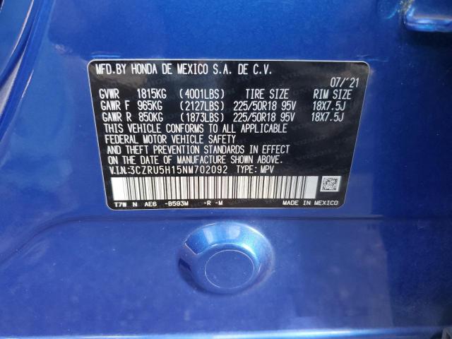 2022 HONDA HR-V SPORT 3CZRU5H15NM702092