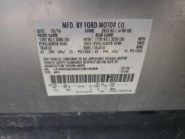 2017 FORD EXPLORER X 1FM5K8D85HGB16288