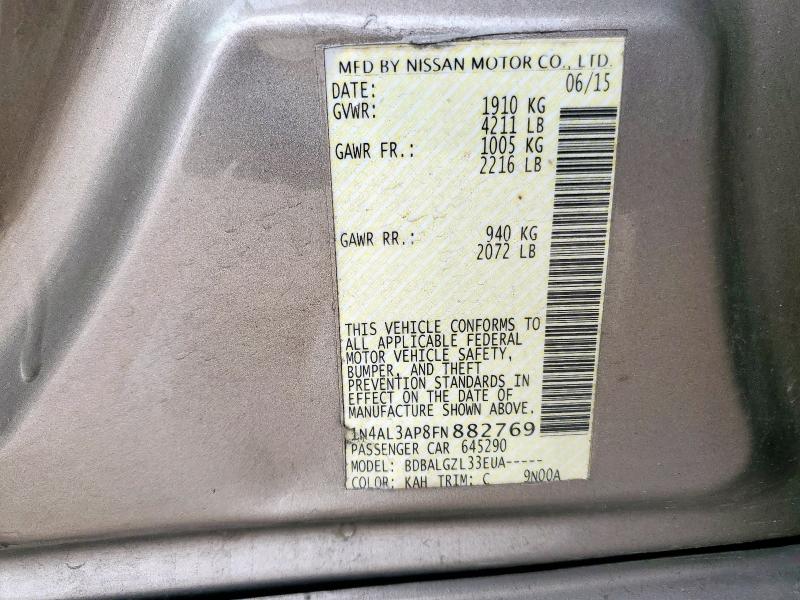 2015 NISSAN ALTIMA 2.5 1N4AL3AP8FN882769