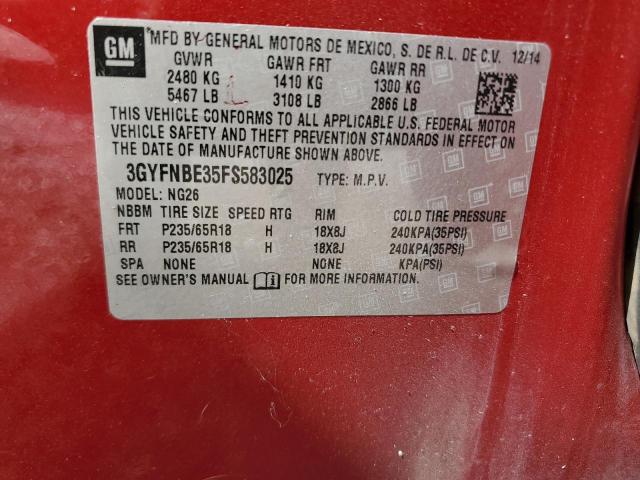 2015 CADILLAC SRX LUXURY 3GYFNBE35FS583025
