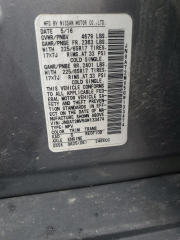 2016 NISSAN ROGUE S JN8AT2MV5GW133474