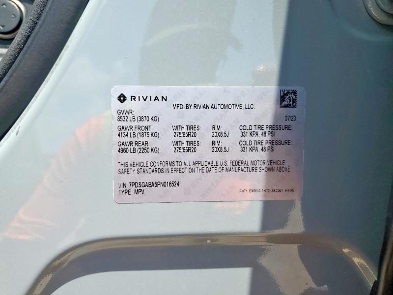 2023 RIVIAN R1S ADVENT - 7PDSGABA5PN016524