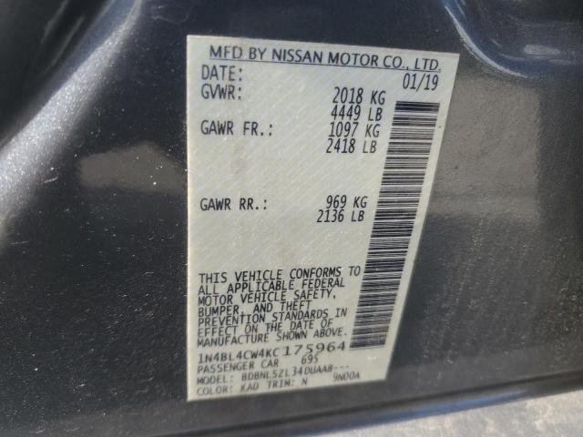 2019 NISSAN ALTIMA SR - 1N4BL4CW4KC175964