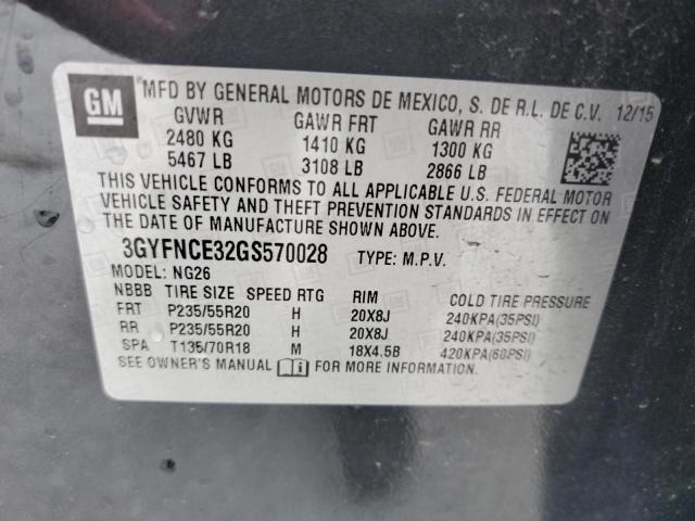 2016 CADILLAC SRX PERFOR 3GYFNCE32GS570028