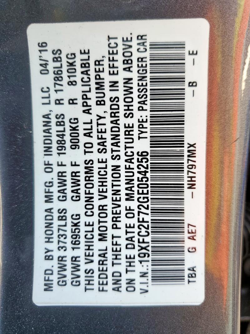 2016 HONDA CIVIC EX - 19XFC2F72GE054256