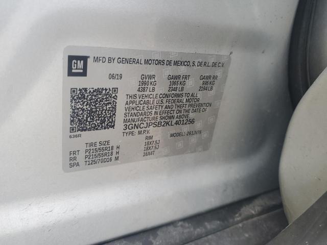 2019 CHEVROLET TRAX 1LT 3GNCJPSB2KL401256