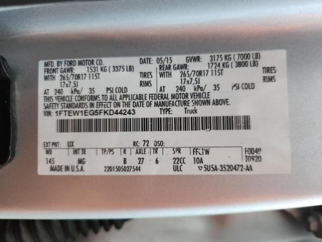 2015 FORD F150 SUPER - 1FTEW1EG5FKD44243