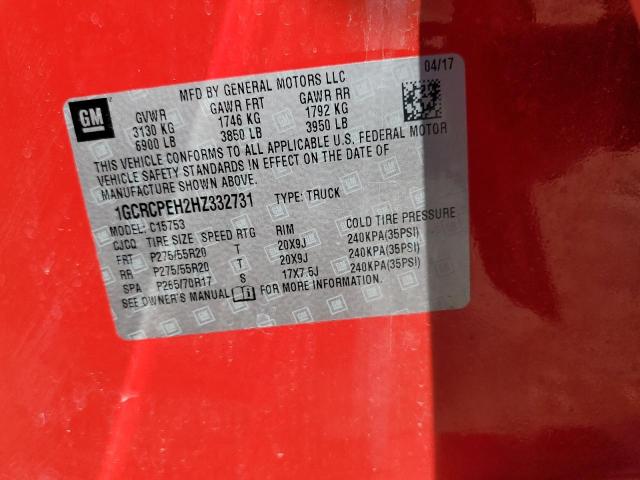 2017 CHEVROLET SILVERADO 1GCRCPEH2HZ332731