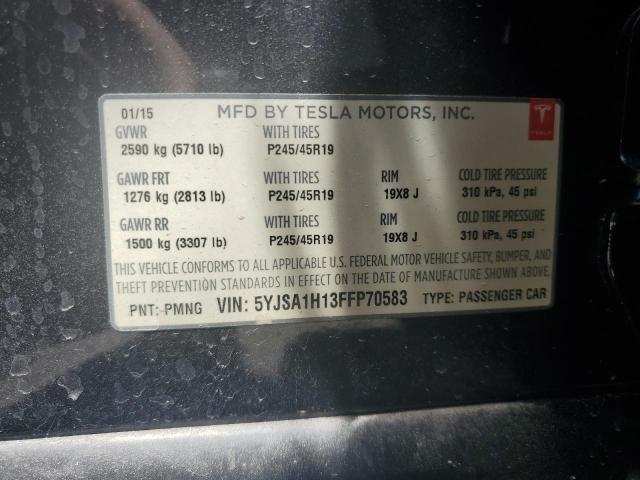 2015 TESLA MODEL S 85 5YJSA1H13FFP70583