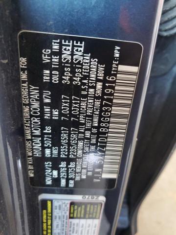 2016 HYUNDAI SANTA FE S 5XYZTDLB8GG371916