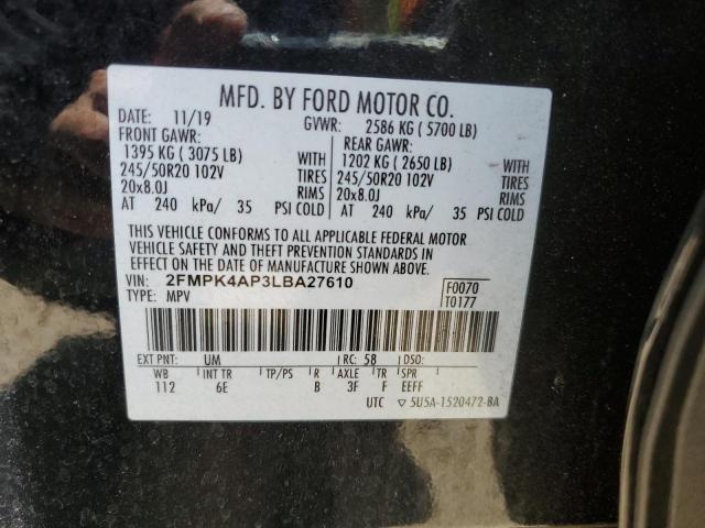 2020 FORD EDGE ST 2FMPK4AP3LBA27610