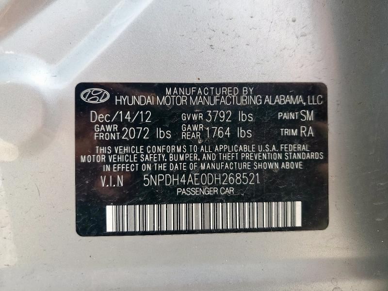 2013 HYUNDAI ELANTRA GL - 5NPDH4AE0DH268521
