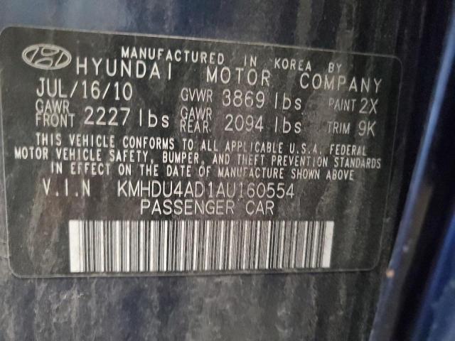 2010 HYUNDAI ELANTRA BL - KMHDU4AD1AU160554