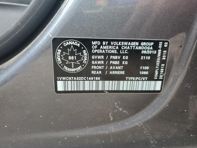 2013 VOLKSWAGEN PASSAT SEL - 1VWCN7A32DC149186