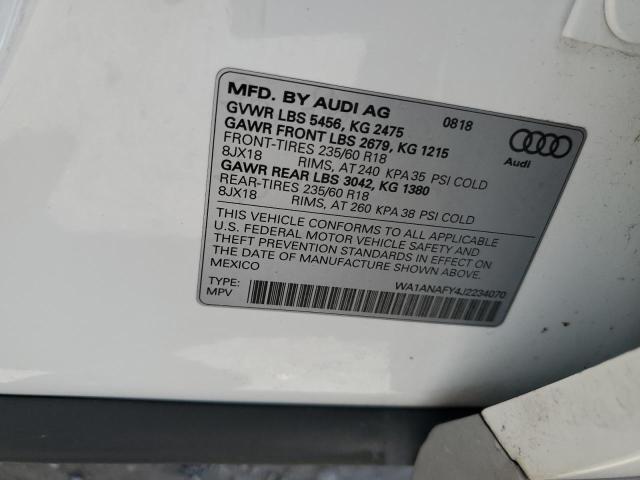 2018 AUDI Q5 PREMIUM WA1ANAFY4J2234070