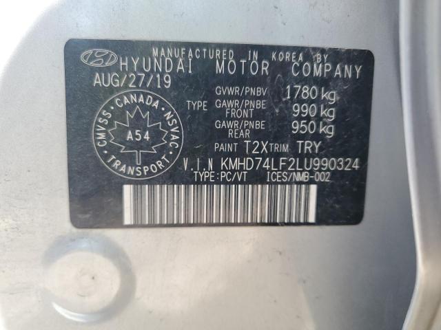 2020 HYUNDAI ELANTRA SE KMHD74LF2LU990324