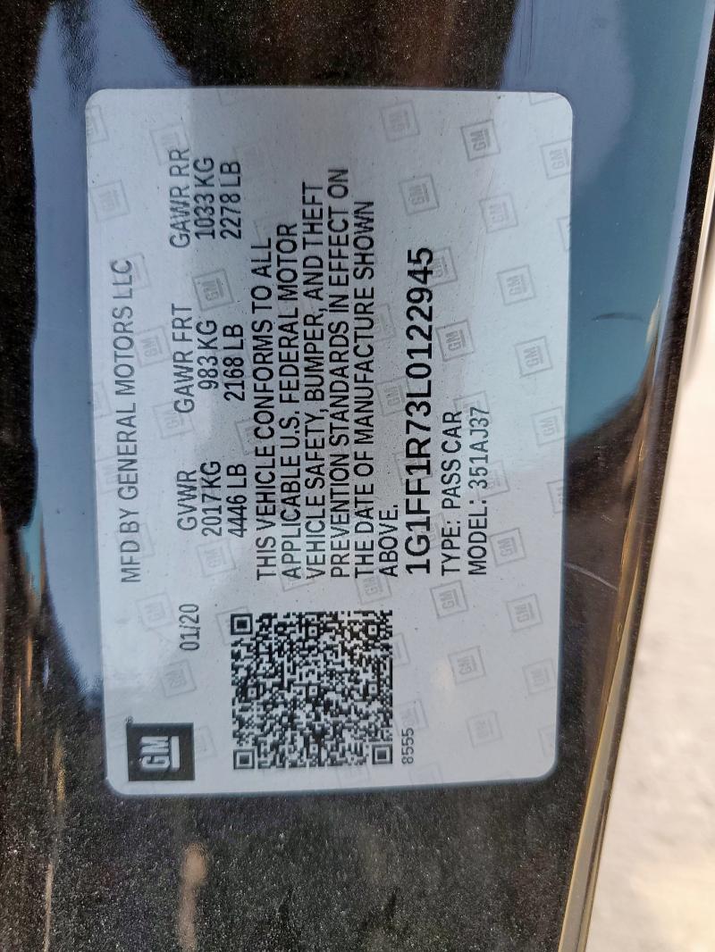 2020 CHEVROLET CAMARO LZ 1G1FF1R73L0122945