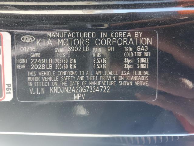 2016 KIA SOUL KNDJN2A23G7334722