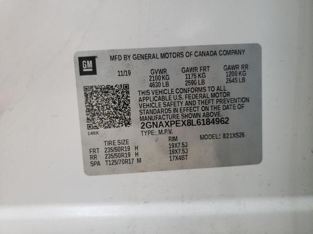 2020 CHEVROLET EQUINOX PR - 2GNAXPEX8L6184962