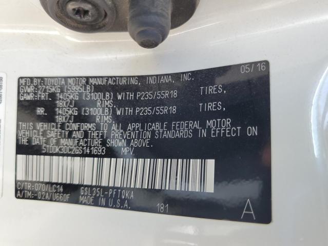 2016 TOYOTA SIENNA XLE 5TDDK3DC2GS141693