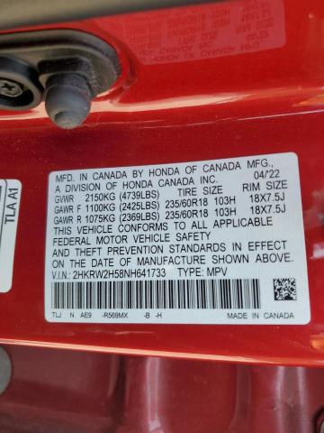 2022 HONDA CR-V EX 2HKRW2H58NH641733