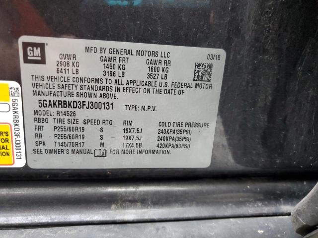 2015 BUICK ENCLAVE 5GAKRBKD3FJ300131