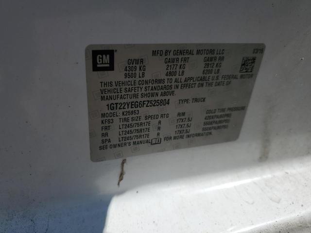 2015 GMC SIERRA K25 1GT22YEG6FZ525804