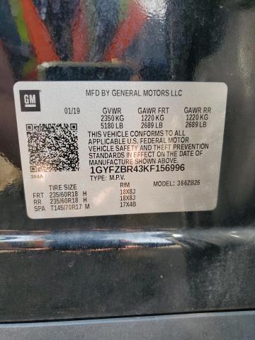 2019 CADILLAC XT4 LUXURY 1GYFZBR43KF156996