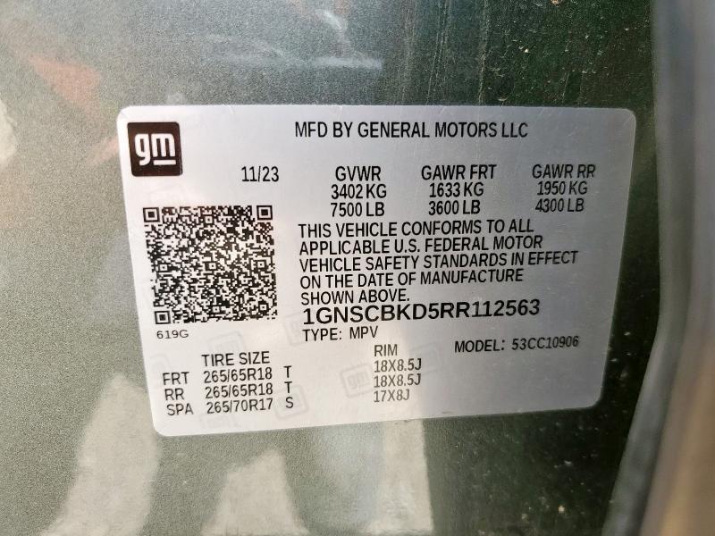 2024 CHEVROLET SUBURBAN C 1GNSCBKD5RR112563