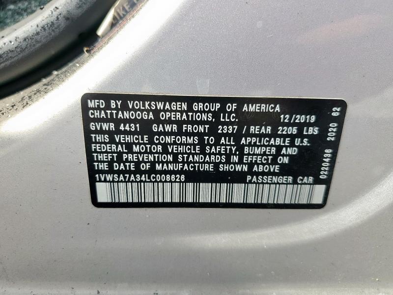 2020 VOLKSWAGEN PASSAT SE - 1VWSA7A34LC008626