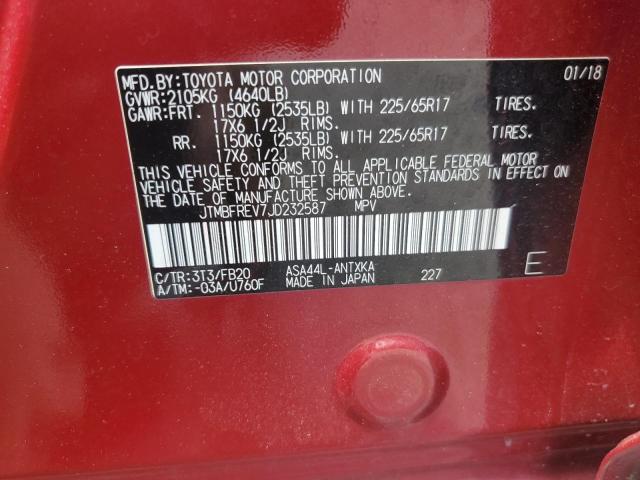 2018 TOYOTA RAV4 LE - JTMBFREV7JD232587