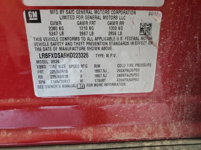 2017 BUICK ENVISION E LRBFXDSA6HD223326