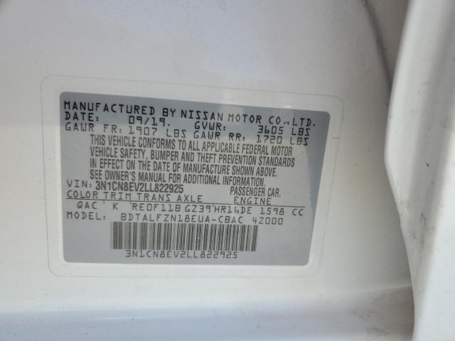 2020 NISSAN VERSA SV 3N1CN8EV2LL822925
