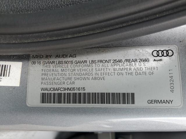 2017 AUDI A6 PREMIUM - WAUC8AFC3HN051615