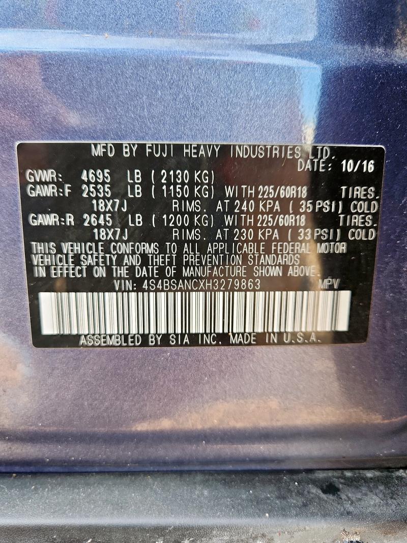 2017 SUBARU OUTBACK 2. - 4S4BSANCXH3279863