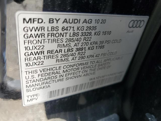 2021 AUDI Q8 PREMIUM WA1EVAF1XMD014901