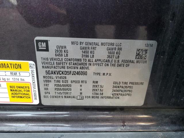 2015 BUICK ENCLAVE 5GAKVCKD5FJ246090