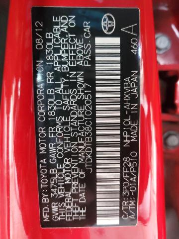 2012 TOYOTA PRIUS C - JTDKDTB38C1020517