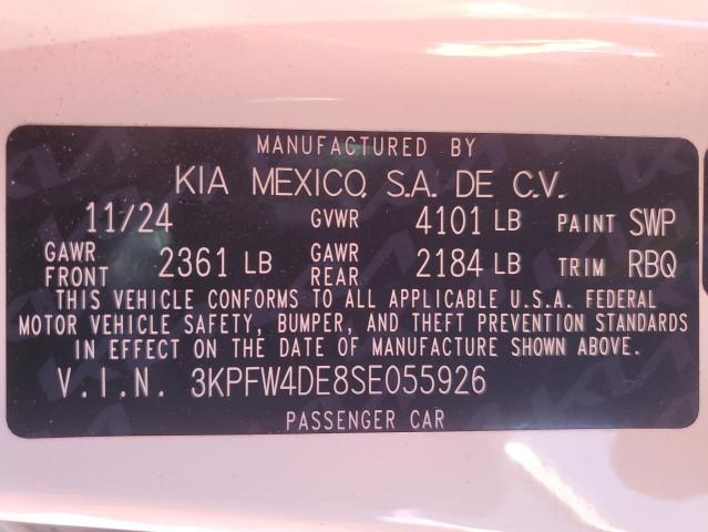 2025 KIA K4 GT LINE 3KPFW4DE8SE055926