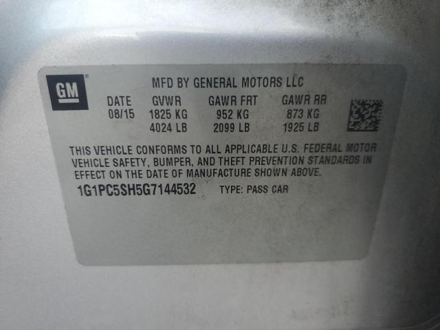 2018 CHEVROLET CRUZE LT 1G1PC5SH5G7144532