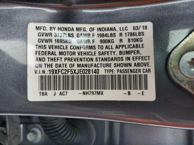 2018 HONDA CIVIC LX 19XFC2F5XJE028140
